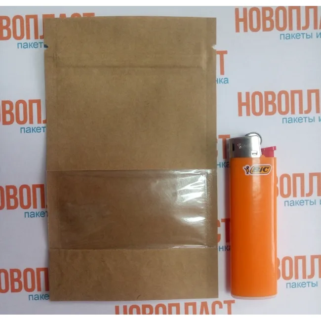 Дой-пак крафт & окно 80x130 мм 100 шт. — 4